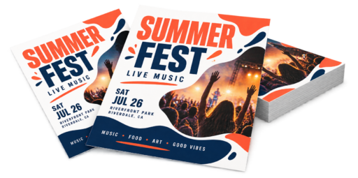 Sample full-color promotional flyers